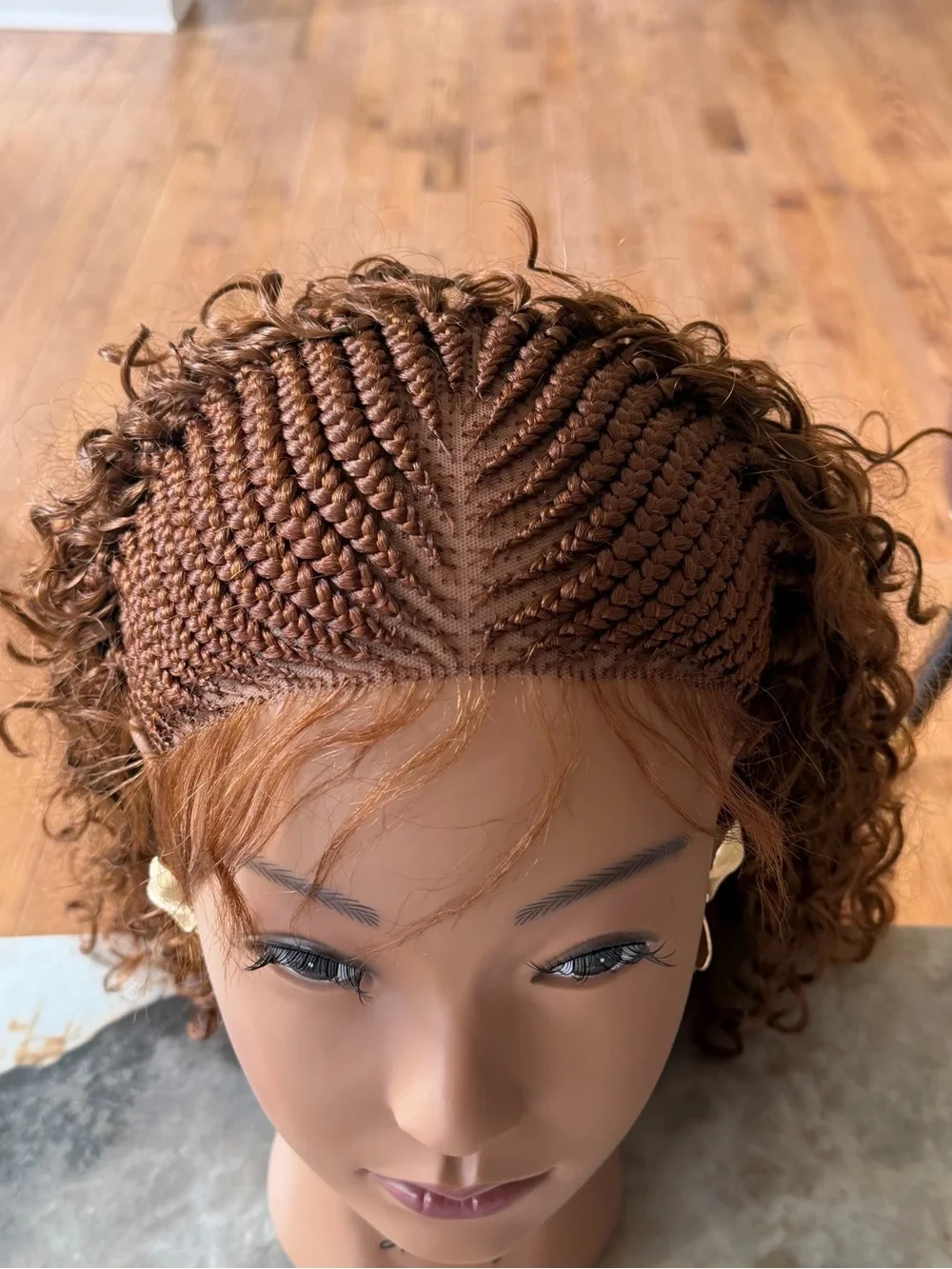 Stylish Brown Braided Crochet Wig - Unbranded